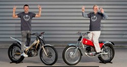 Pere Pi y Toni Bou, que conforman la historia viva de nuestro trial, con la <em>Cota 247</em> y la <em>Cota 300RR 50 Aniversario</em>