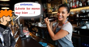 Entonces lávate las manos muy bien por si pido una hamburguesa con queso